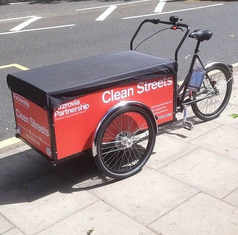 londongreencycles Christiania Cargo Long cleaning team