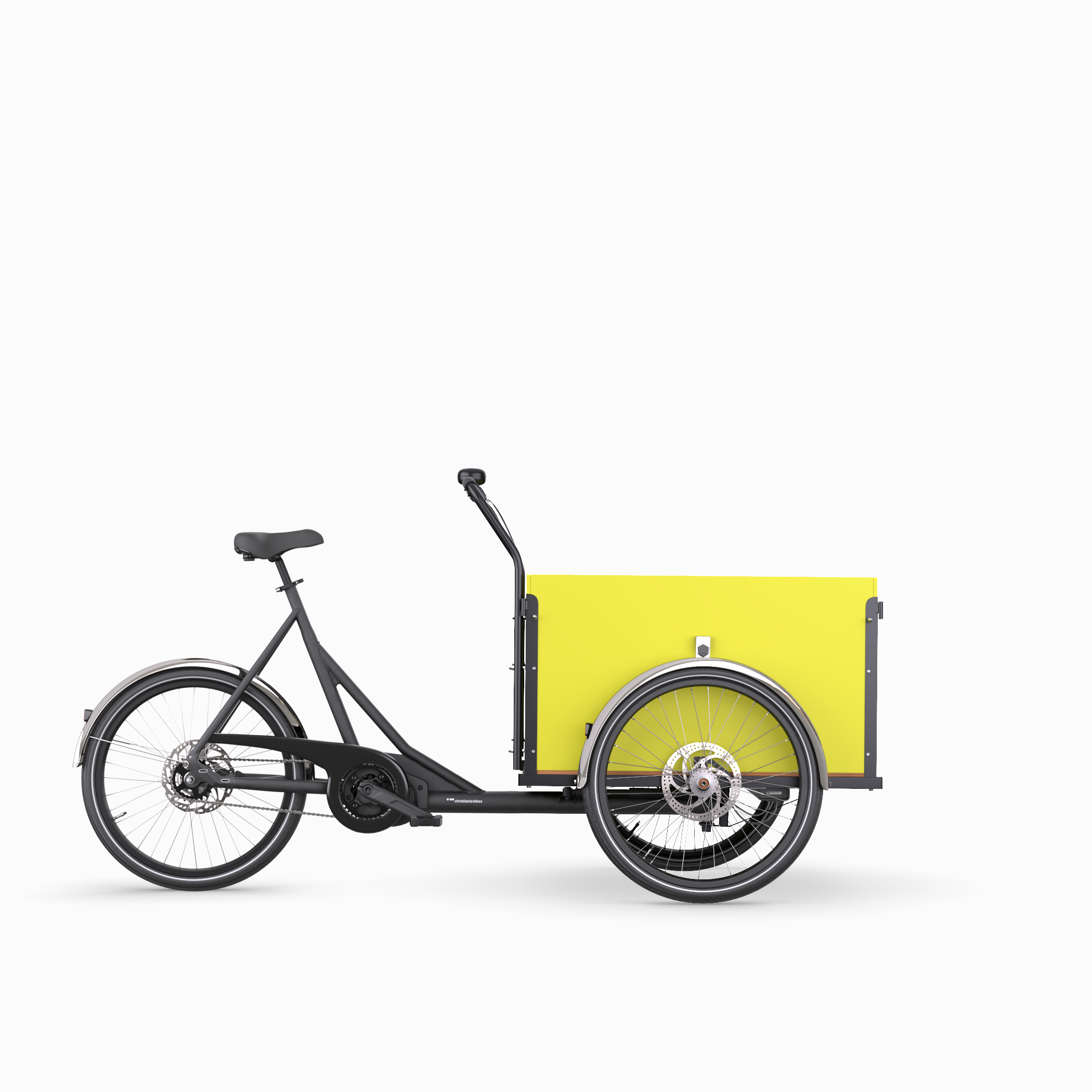 Christiania bikes model M1 with Straight 4 seater box in yellow colour