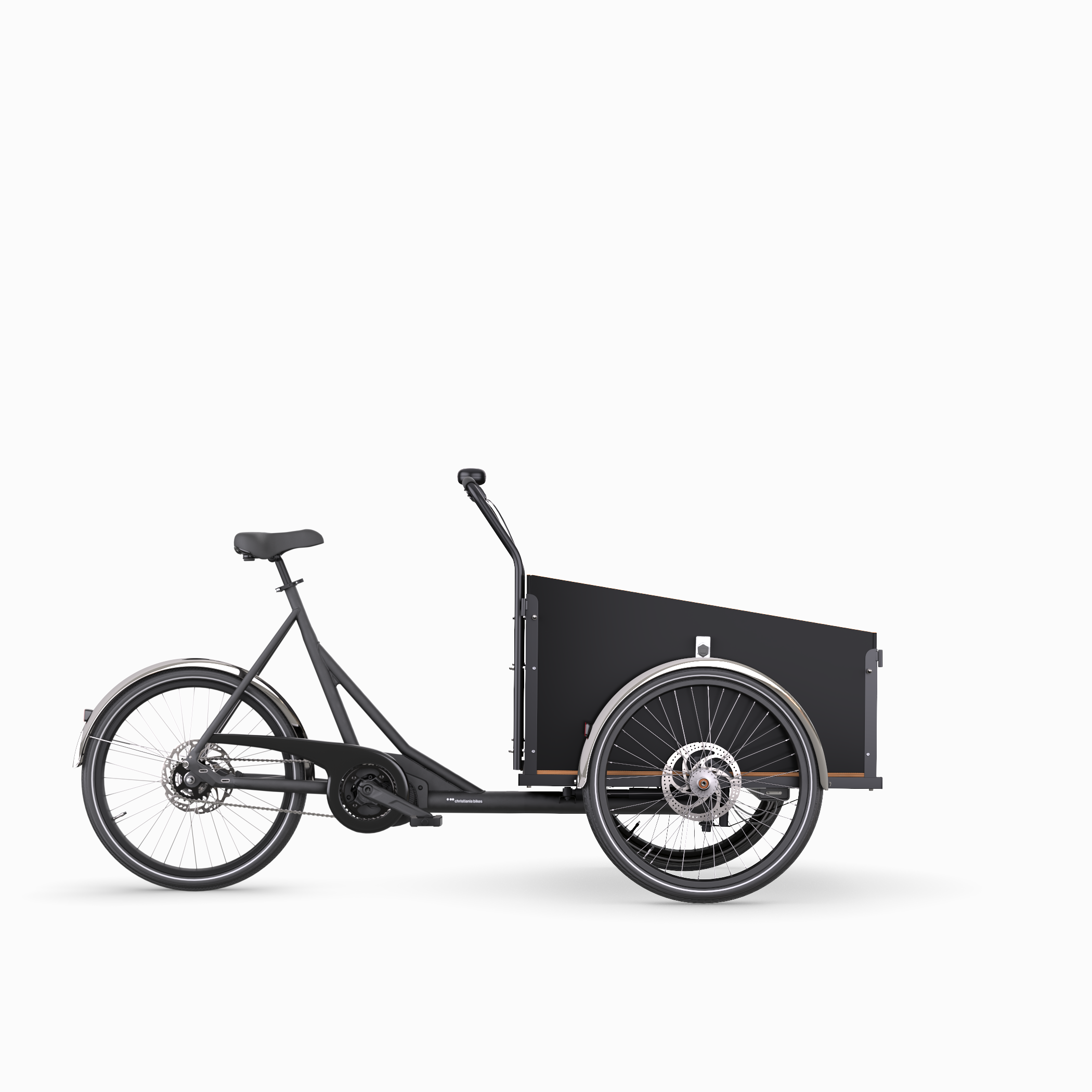 Christiania bikes model M1 with Classic 2 seater box in black colour