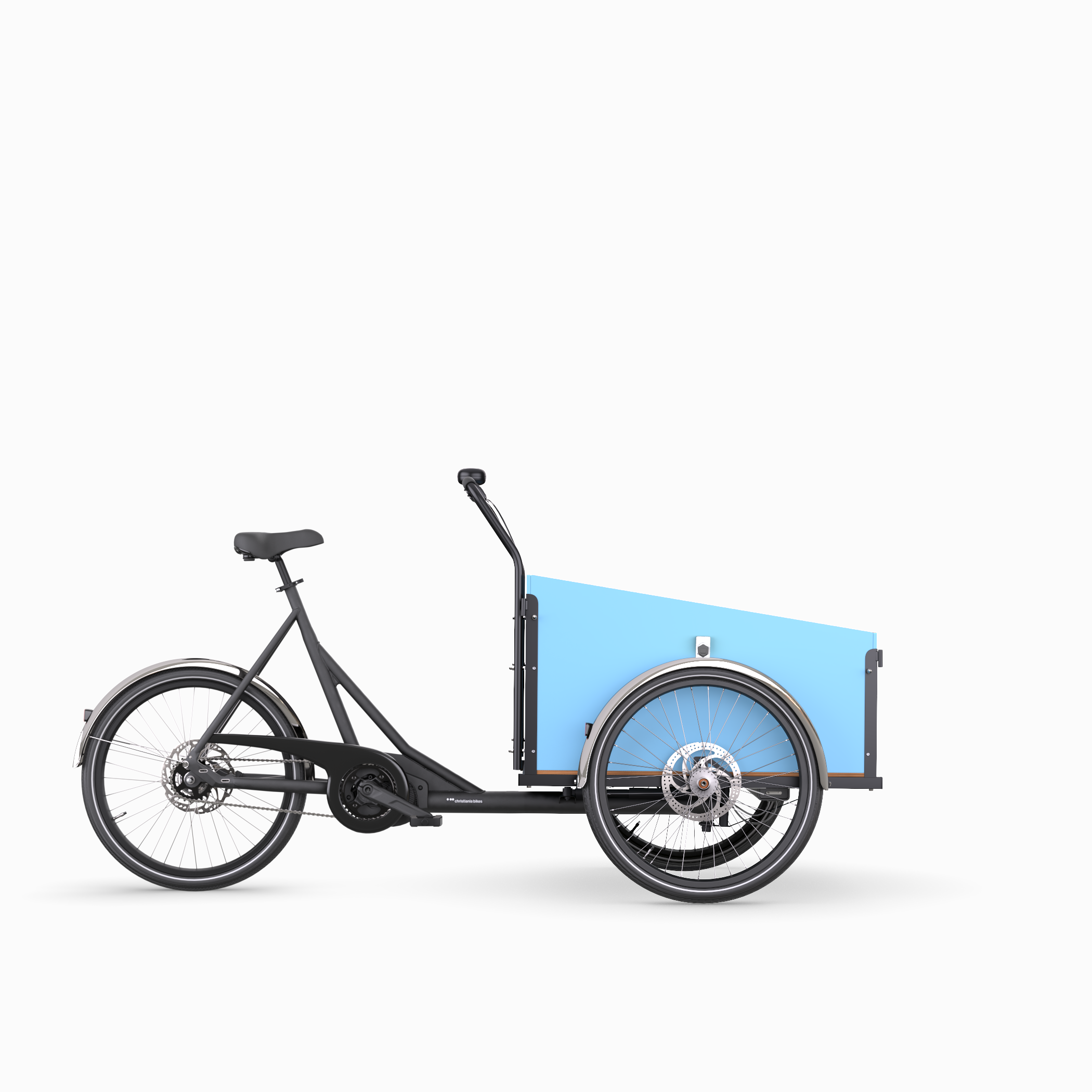 Christiania bikes model M1 with Classic 2 seater box in blue colour