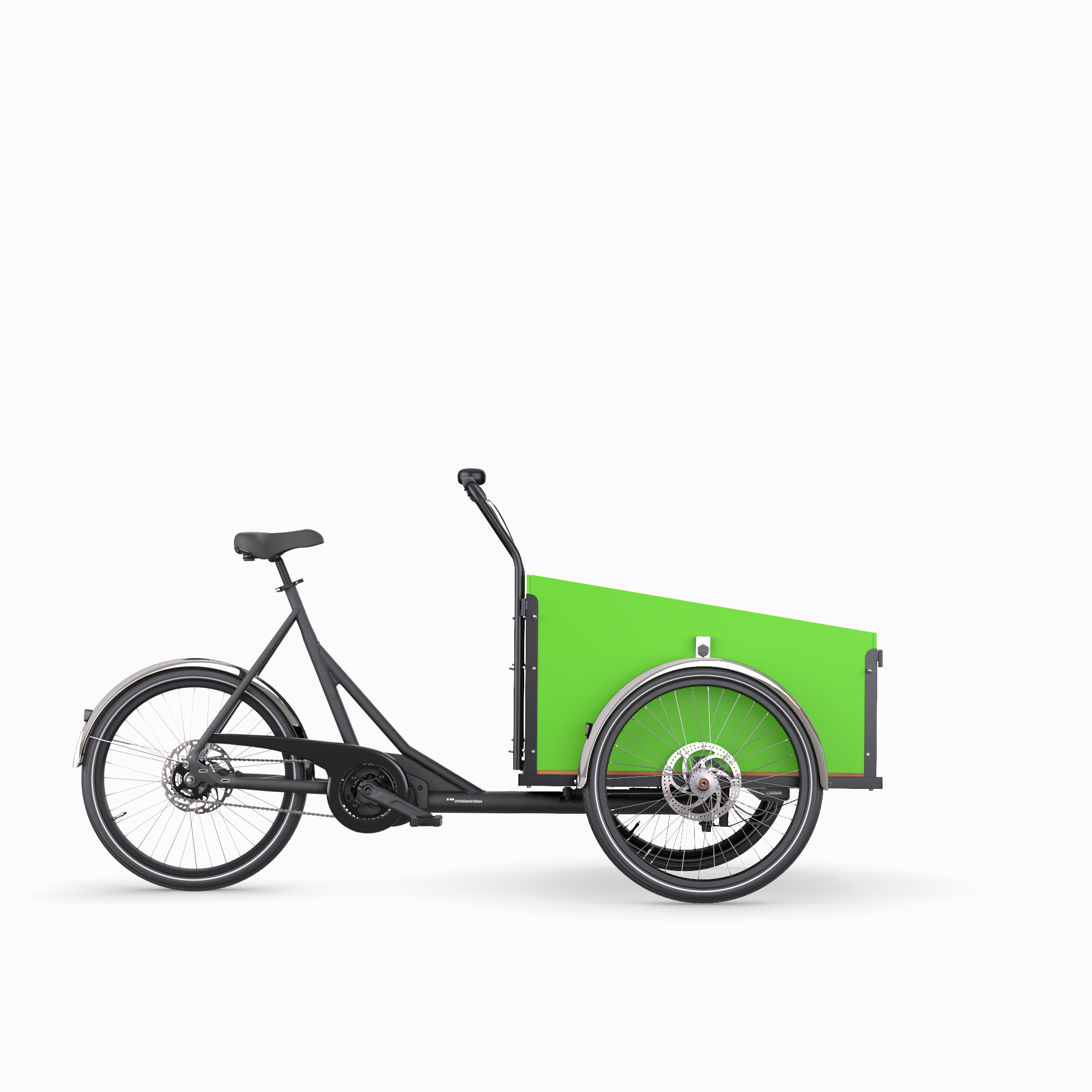 Christiania bikes model M1 with Classic 2 seater box in green colour