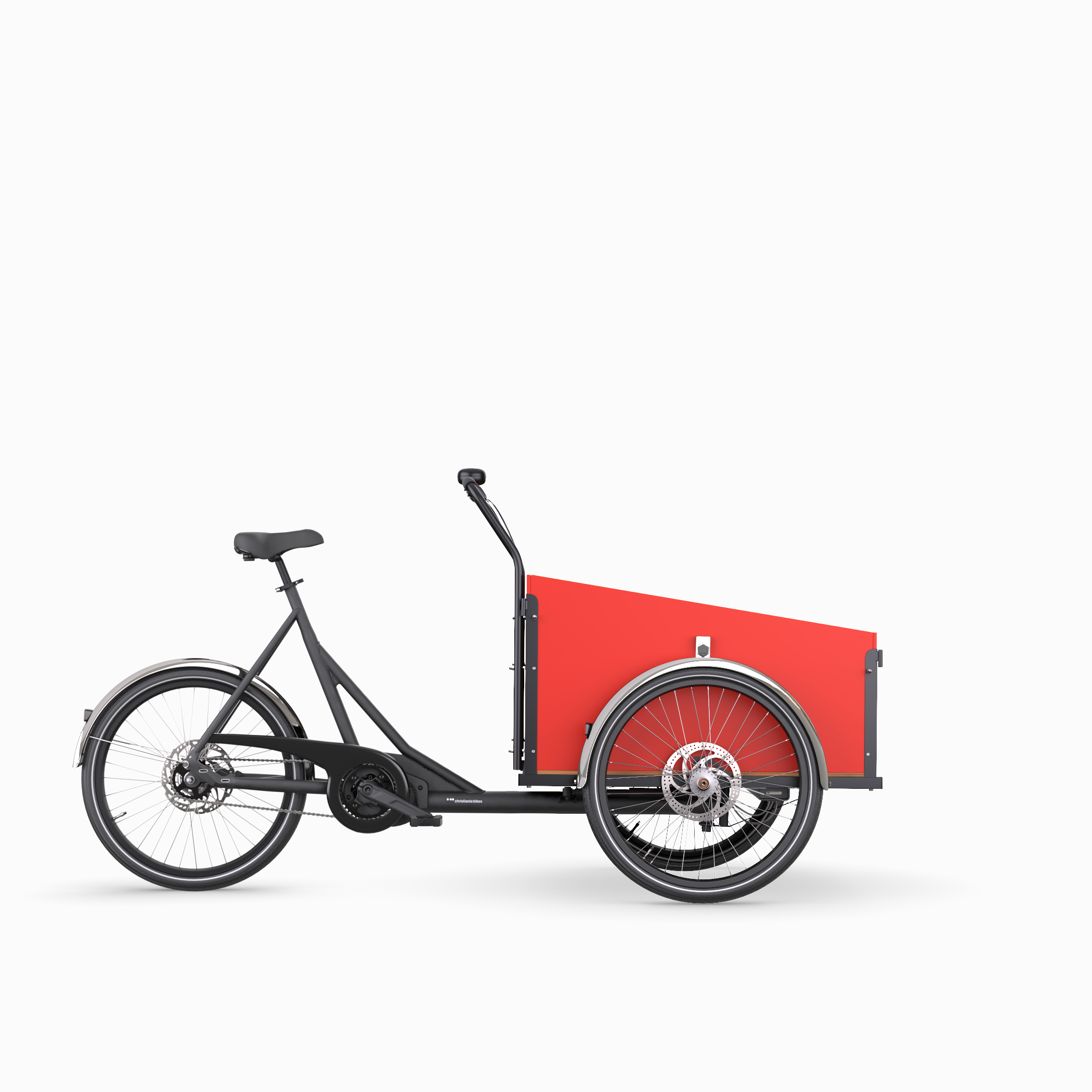 Christiania bikes model M1 with Classic 2 seater box in red colour