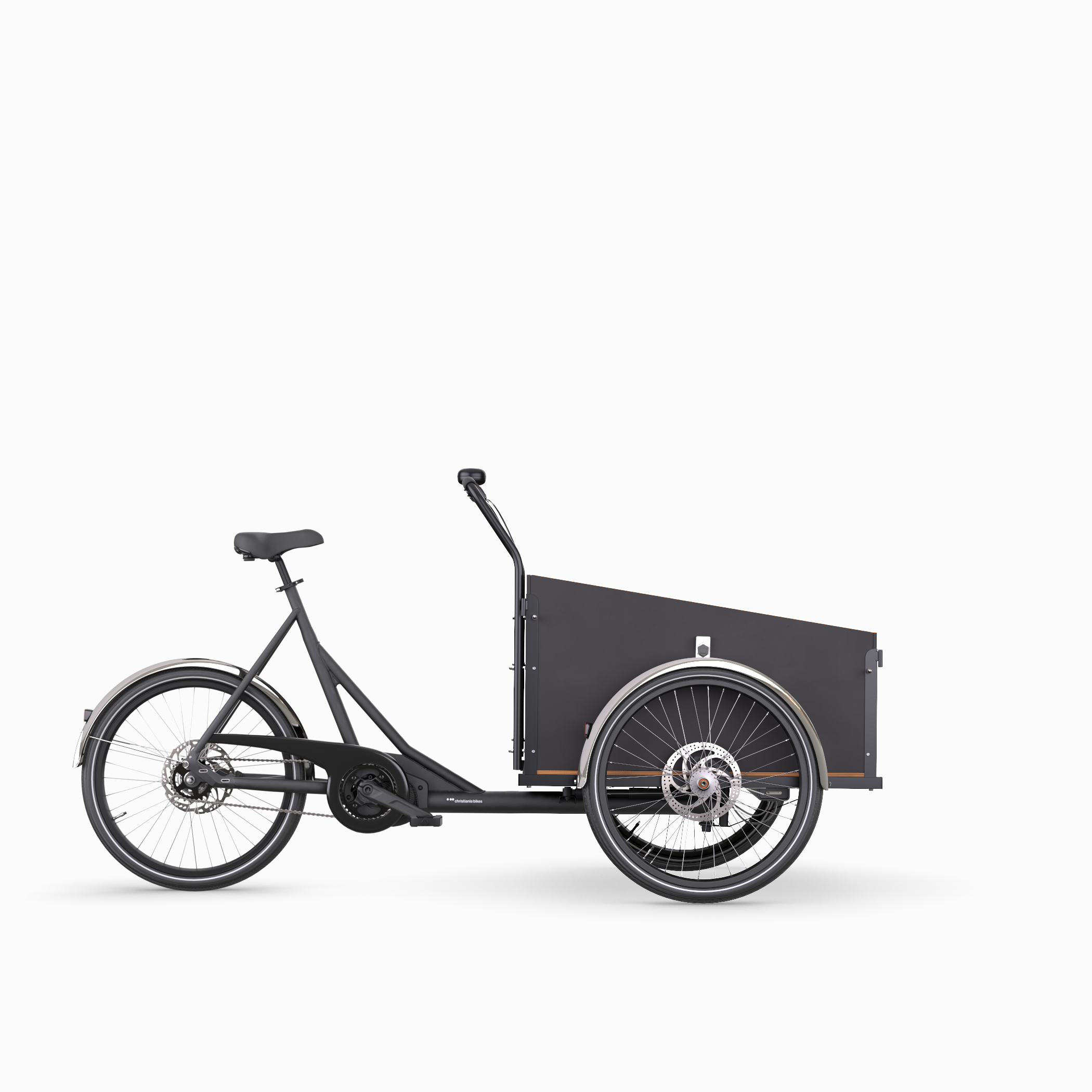 Christiania bikes model M1 with Classic 2 seater box in black colour