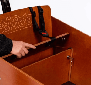 Locker under seat red wood