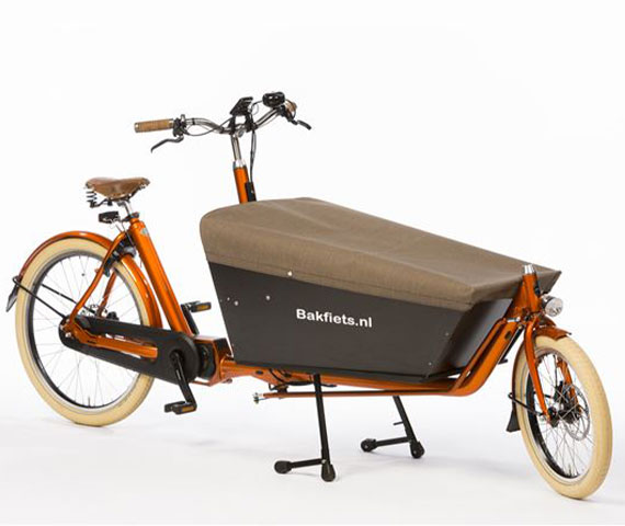 Bakfiets Long cargo bike with flat cover