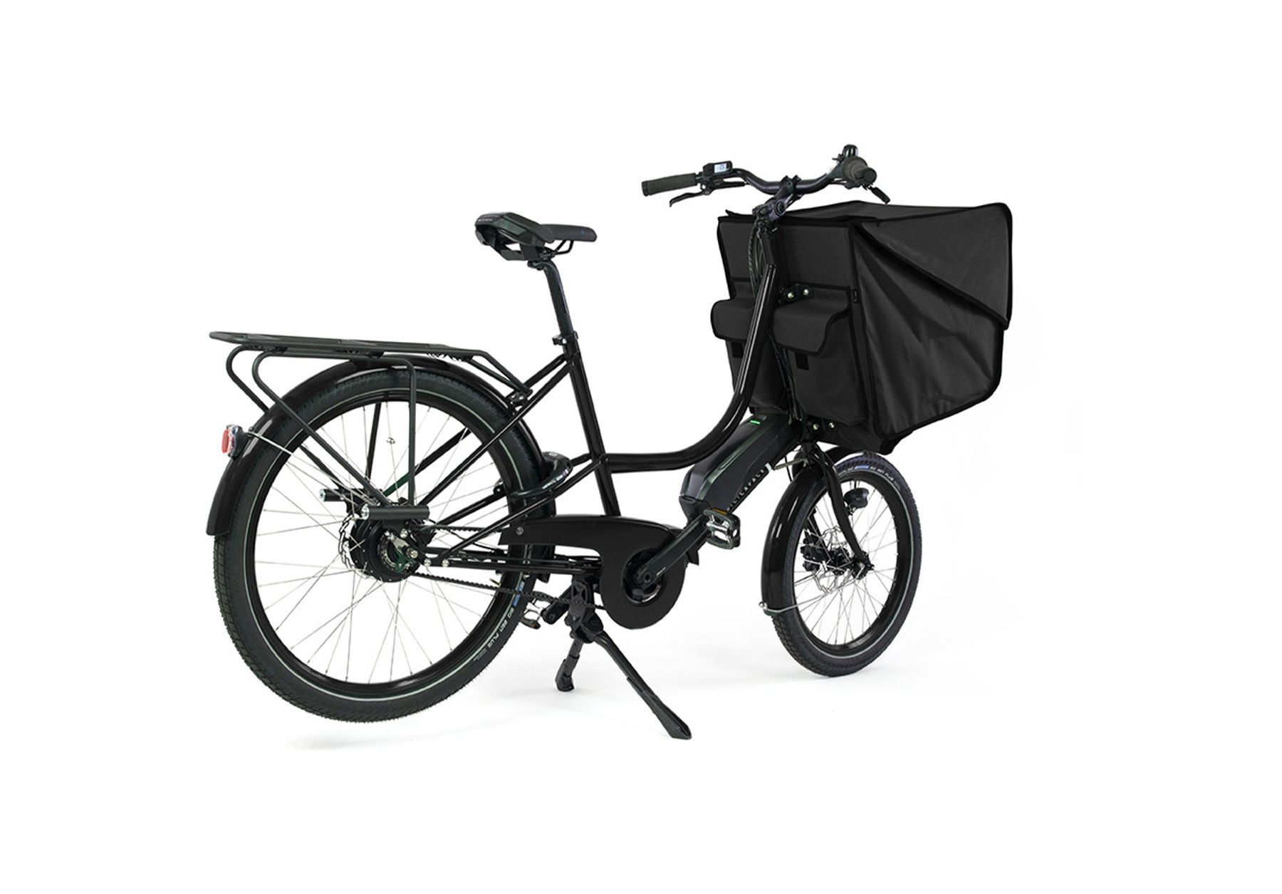 A black Bicicapace Classicona cargo bike