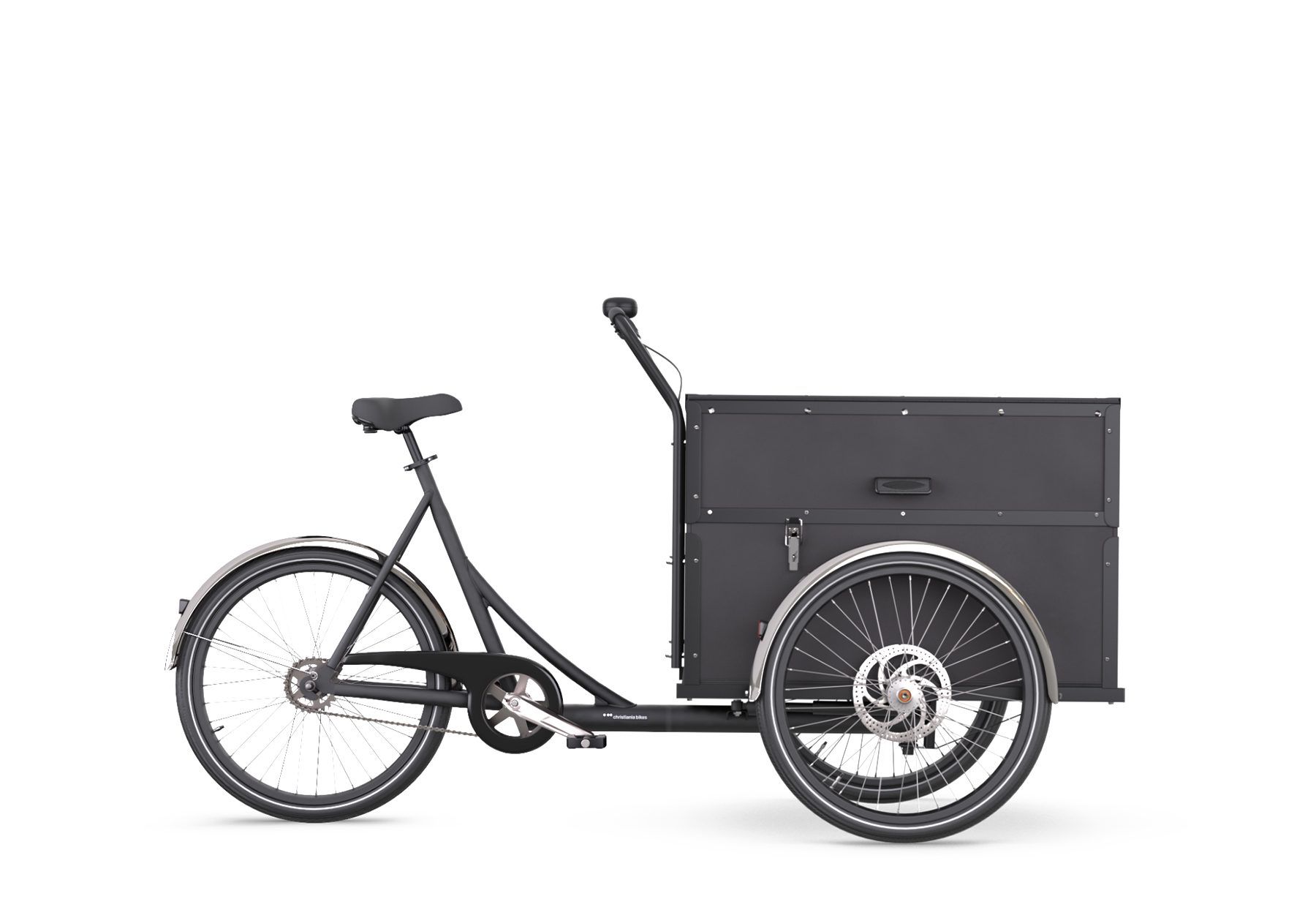Black Christiania PostBox 7 Speed cargo bike