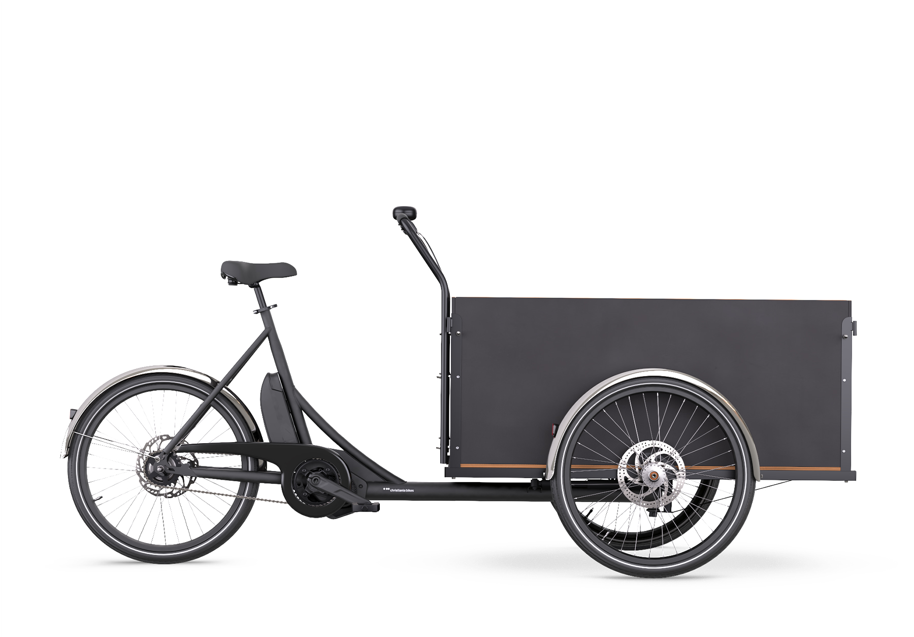 Black Christiania Long MidDrive cargo bike