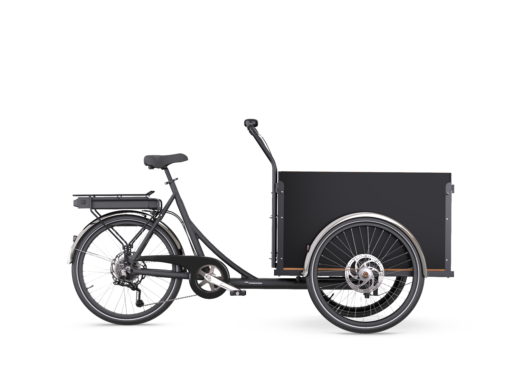 Black Christiania Straight RearDrive cargo bike