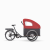 Black Christiania Straight rearDrive cargo bike with red Bugatti hood