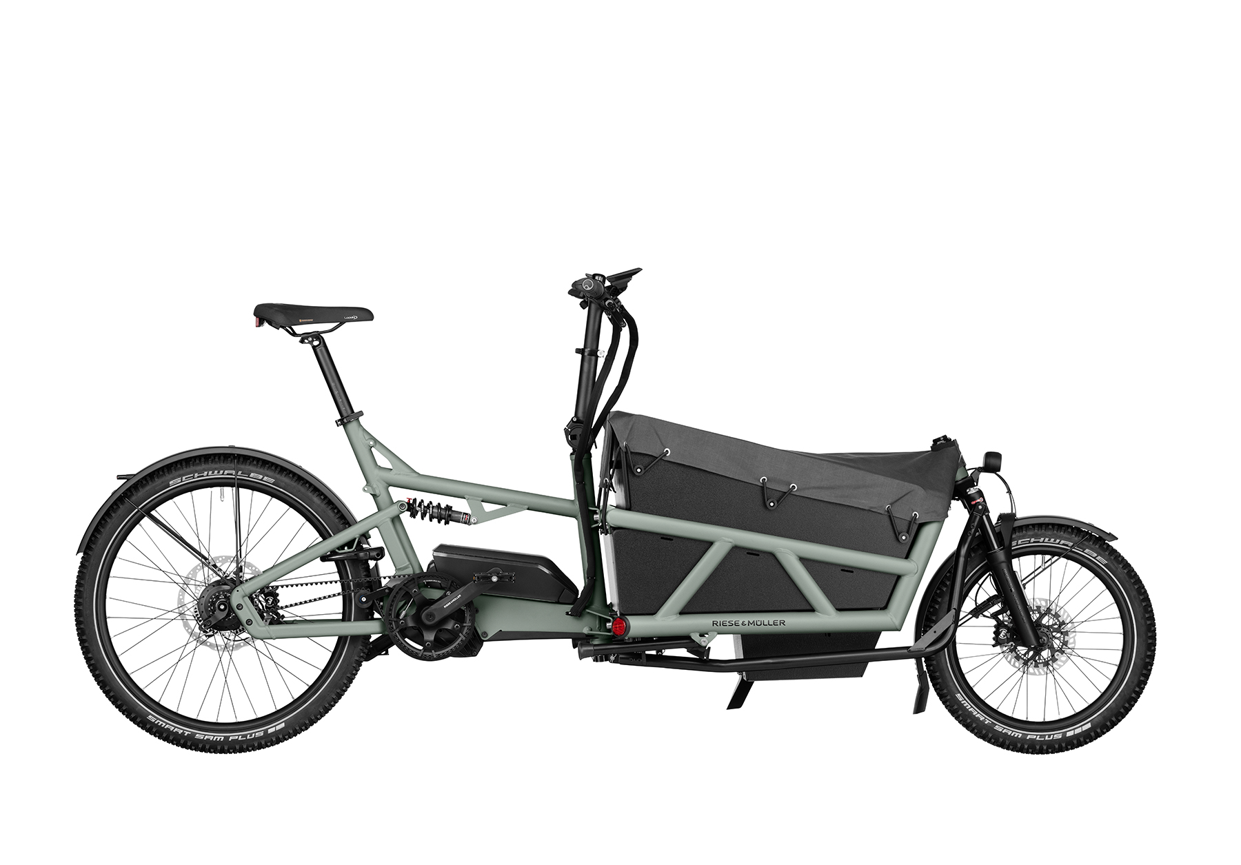 Tundra grey matt Riese and Muller Load4 60 Rohloff cargo bike with cover