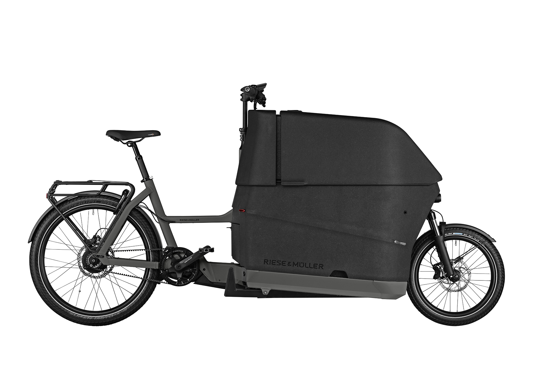 A urbangrey Riese and Muller Packster2 70 Vario cargo bike with box cover