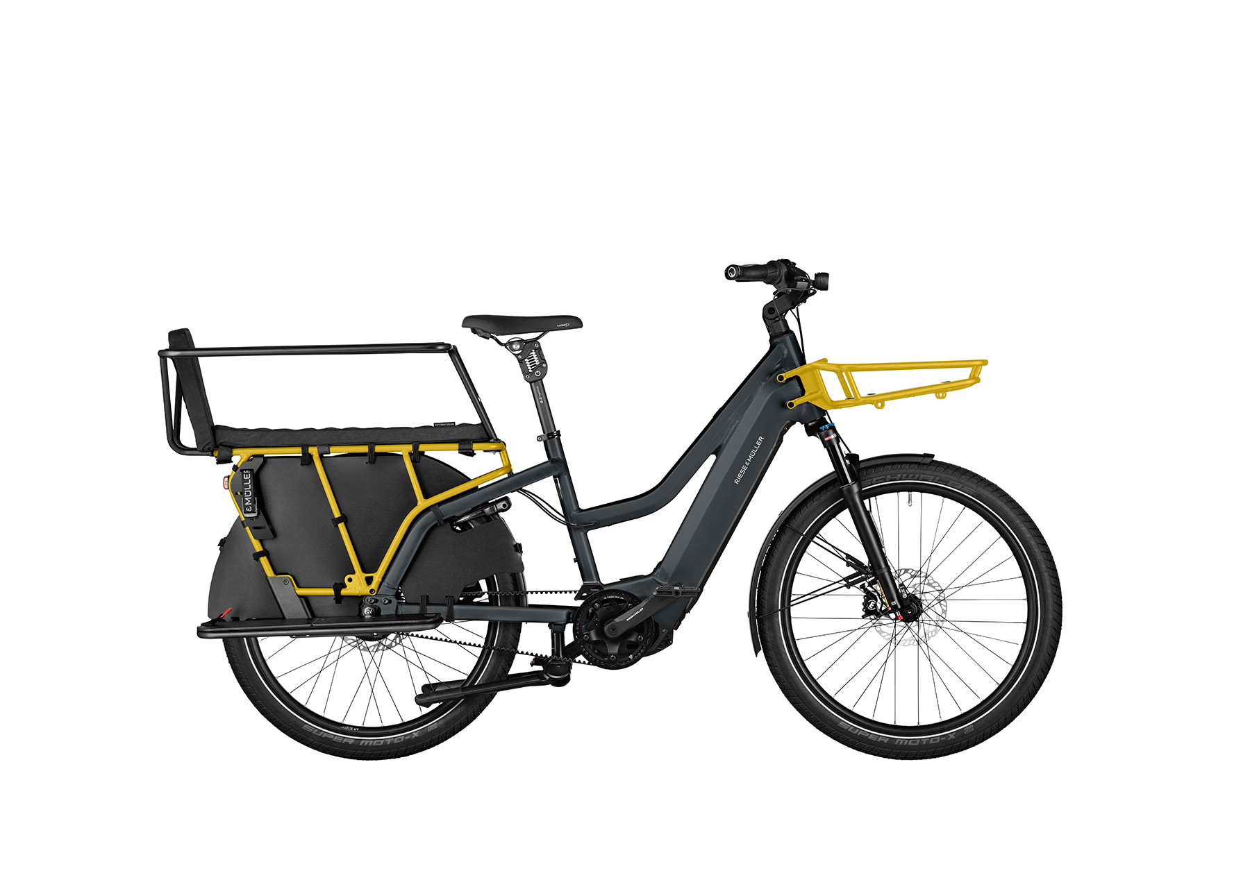 A urbancurry Riese and Muller Multicharger2 Mixte GT Vario cargo bike with safety bar