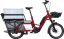A red Velo De Ville Loady cargo bike with the Eurobox accessory