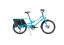 A blue Yuba Kombi cargo bike