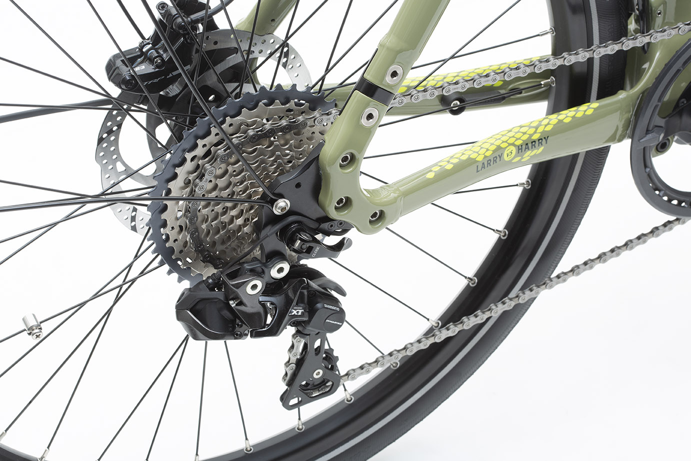 Close up of the XT drive of a Bullitt cargo bike