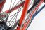 Close up of the belt drive of a Mayor Tom (red)  coloured Bullitt cargo bike 