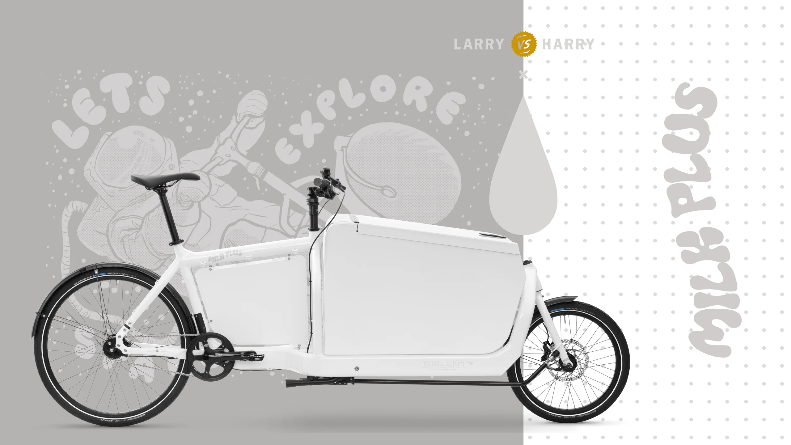 Showcase of the Milk Plus colour (white) of the Bullitt cargo bike