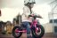 A child on a pink Frog Tadpole Mini bike on a playground