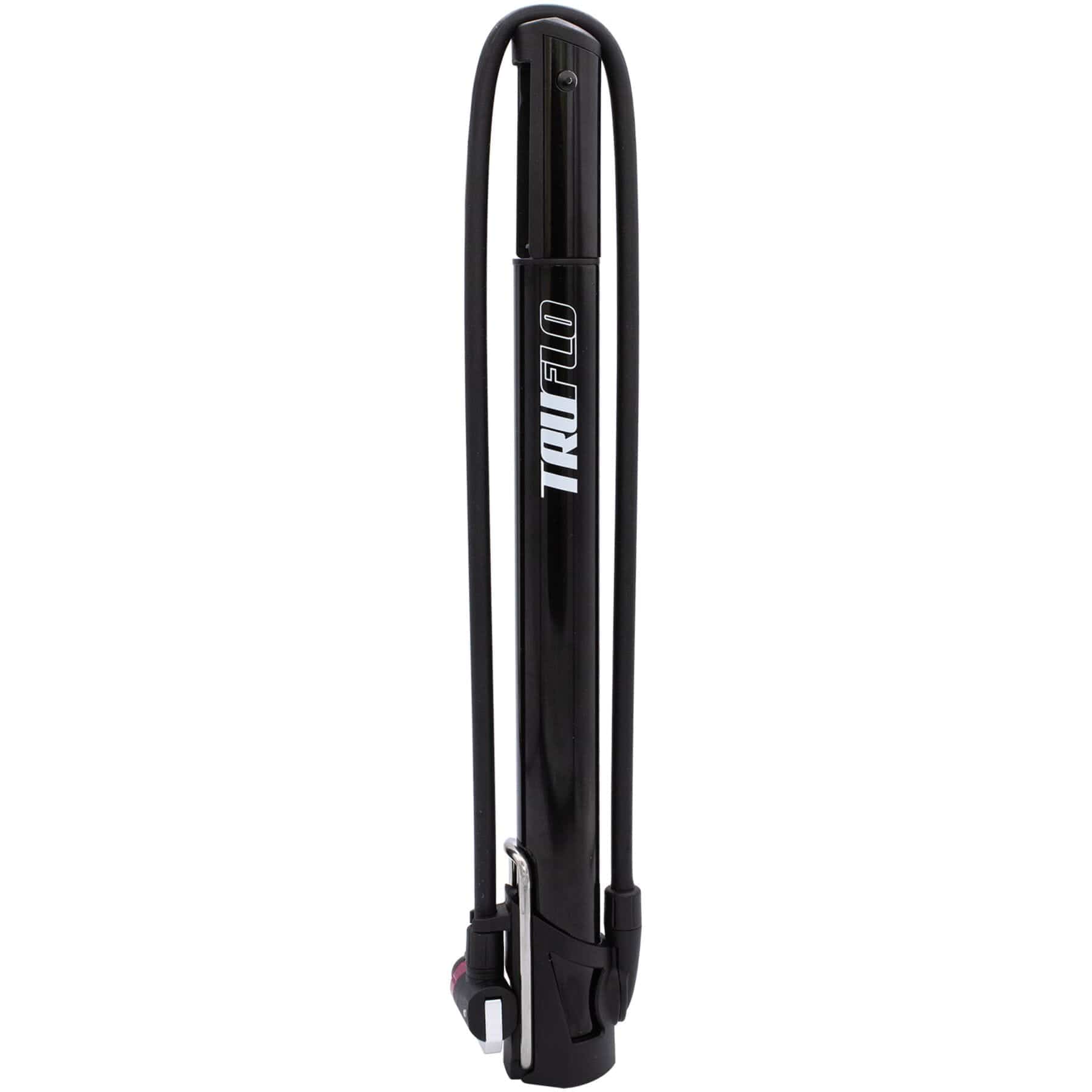 Minitrack pump, 2 stage barrel with foot plate and gauge, Black